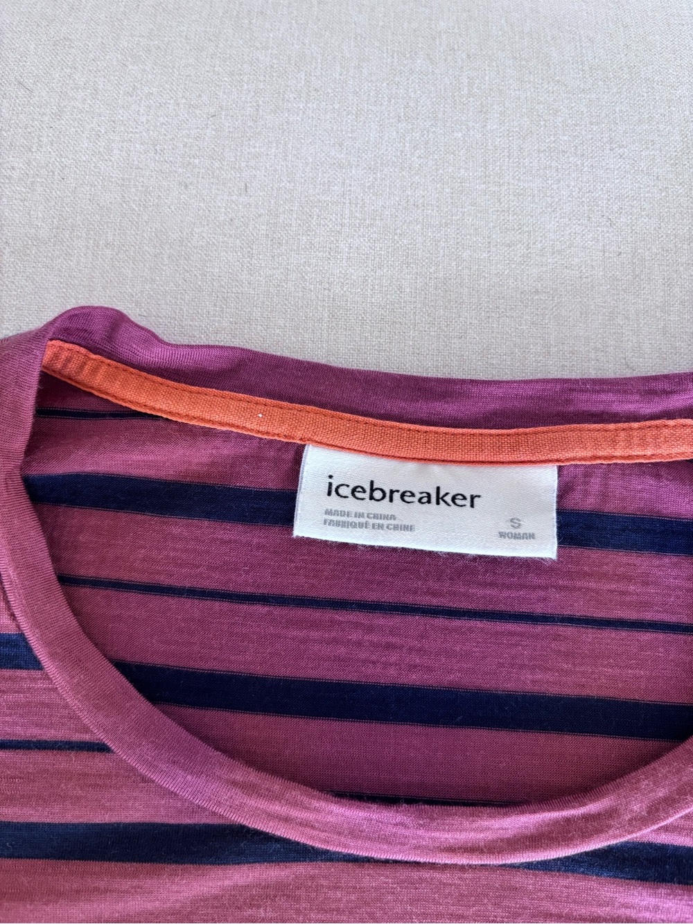 Icebreaker Wave Short Sleeve Stripe T-Shirt cool-lite hiking - Picture 4 of 6